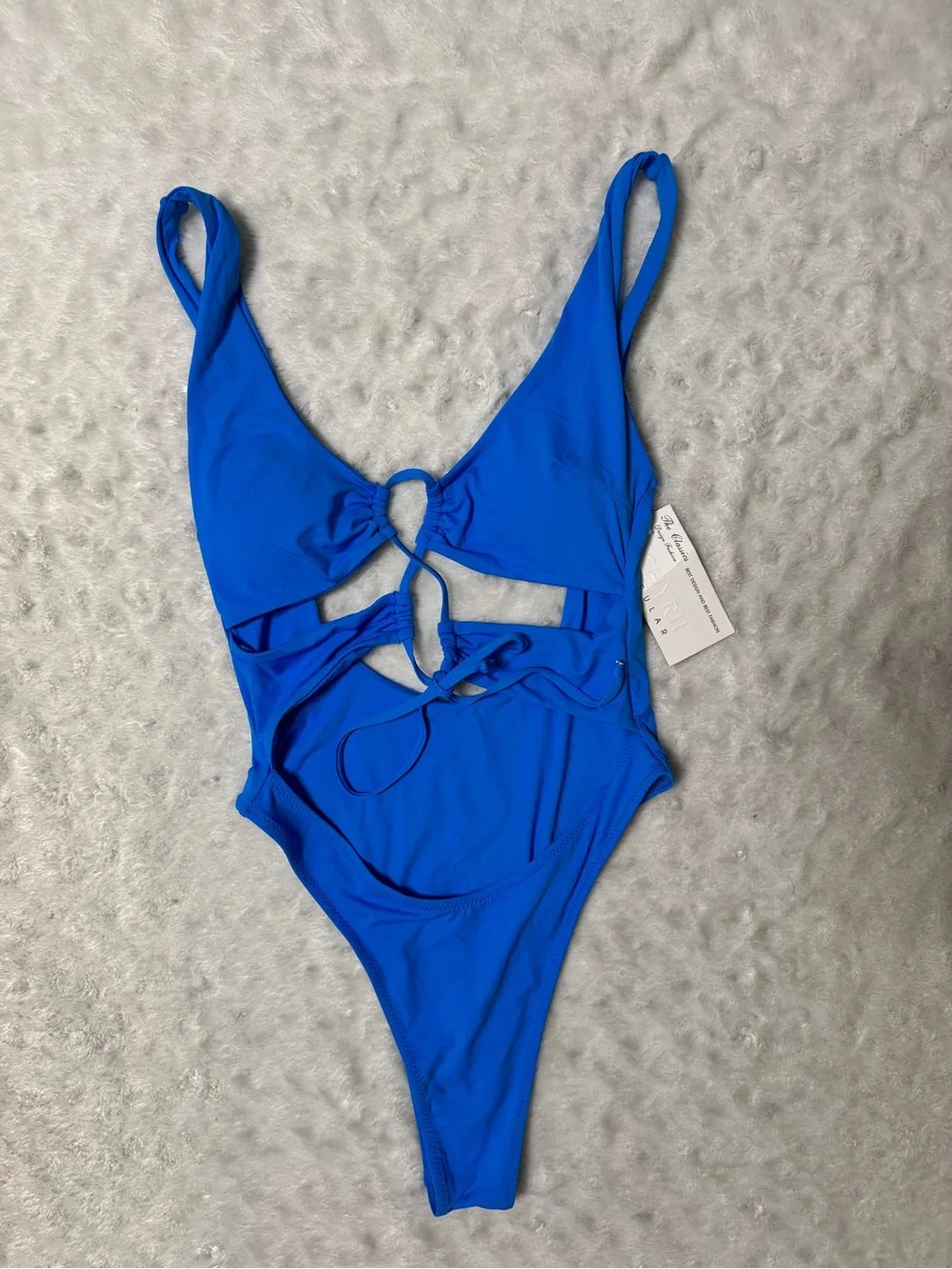 NWT- CHYRII Women's Sexy Cutout Lace Up Backless High Cut One Piece Swimsuit